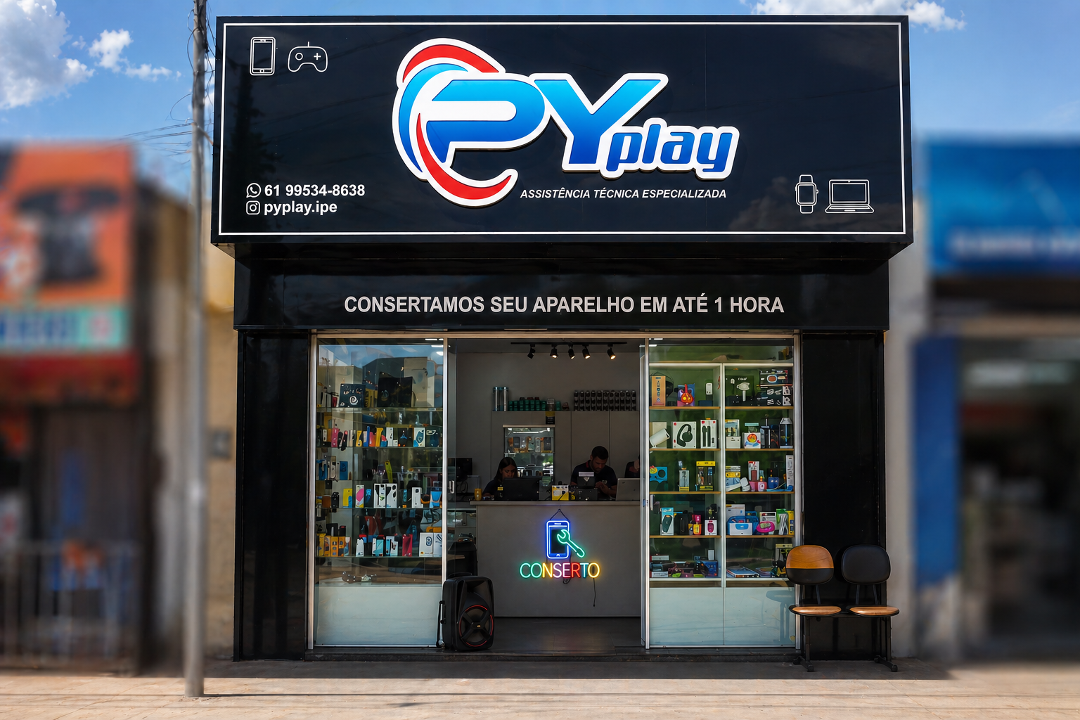 Fachada da loja Py Play em Luziânia - Jardim Zuleika